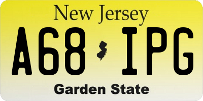 NJ license plate A68IPG