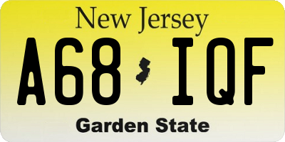 NJ license plate A68IQF
