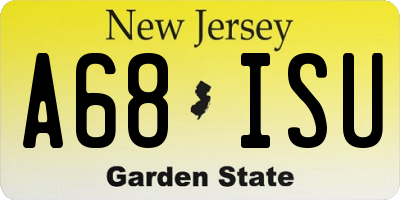 NJ license plate A68ISU