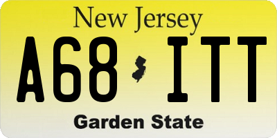 NJ license plate A68ITT