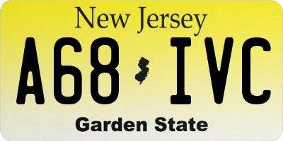 NJ license plate A68IVC