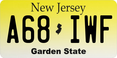 NJ license plate A68IWF