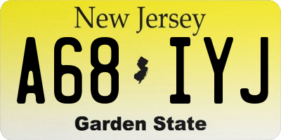 NJ license plate A68IYJ