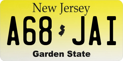NJ license plate A68JAI