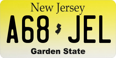 NJ license plate A68JEL