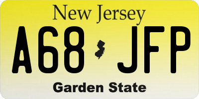 NJ license plate A68JFP