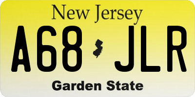 NJ license plate A68JLR