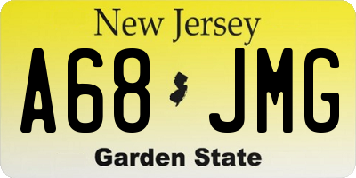 NJ license plate A68JMG