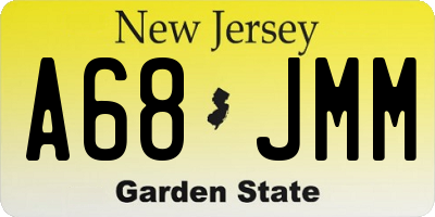 NJ license plate A68JMM