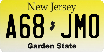 NJ license plate A68JMO