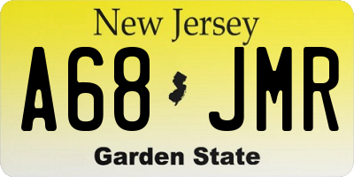 NJ license plate A68JMR