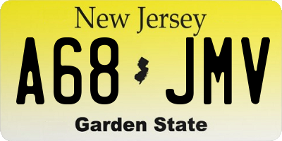 NJ license plate A68JMV