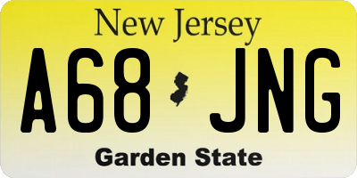 NJ license plate A68JNG