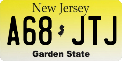 NJ license plate A68JTJ