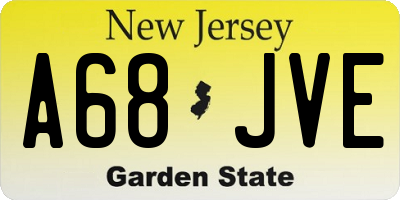 NJ license plate A68JVE