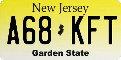 NJ license plate A68KFT
