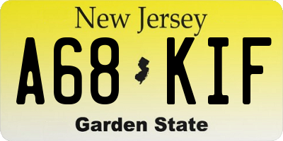 NJ license plate A68KIF