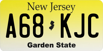NJ license plate A68KJC
