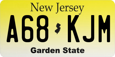 NJ license plate A68KJM