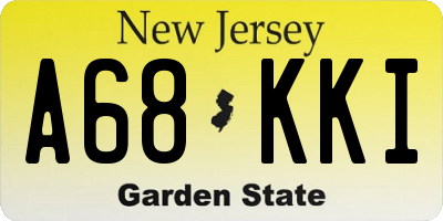NJ license plate A68KKI