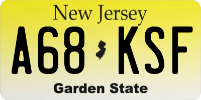 NJ license plate A68KSF