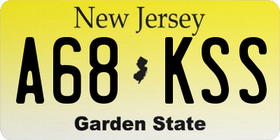 NJ license plate A68KSS