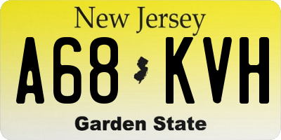 NJ license plate A68KVH