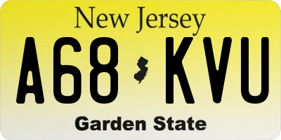 NJ license plate A68KVU