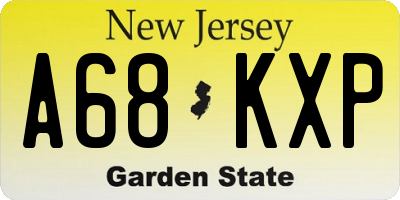 NJ license plate A68KXP