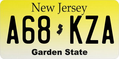 NJ license plate A68KZA
