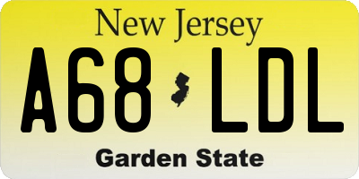 NJ license plate A68LDL