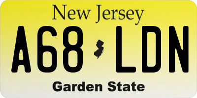 NJ license plate A68LDN