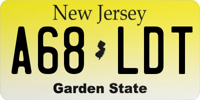 NJ license plate A68LDT