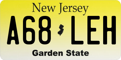 NJ license plate A68LEH