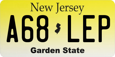 NJ license plate A68LEP