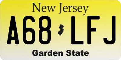 NJ license plate A68LFJ