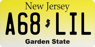NJ license plate A68LIL