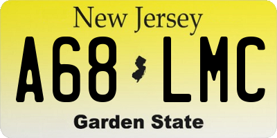 NJ license plate A68LMC