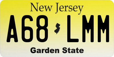 NJ license plate A68LMM