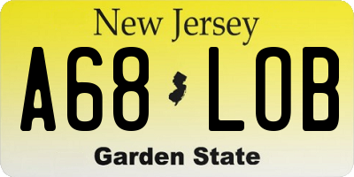 NJ license plate A68LOB