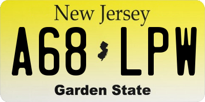 NJ license plate A68LPW