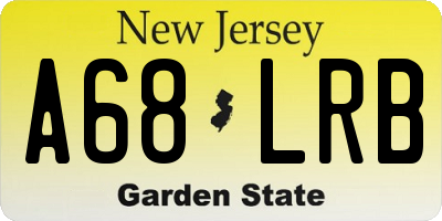 NJ license plate A68LRB