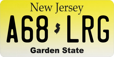 NJ license plate A68LRG