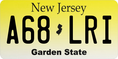 NJ license plate A68LRI