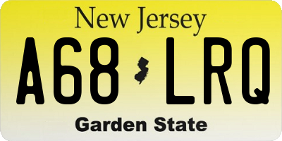 NJ license plate A68LRQ