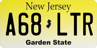 NJ license plate A68LTR