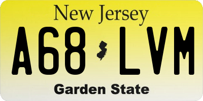NJ license plate A68LVM