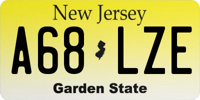 NJ license plate A68LZE