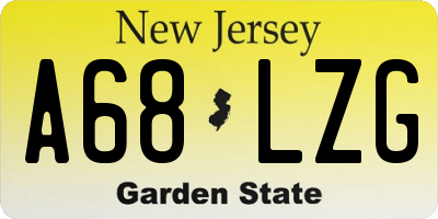 NJ license plate A68LZG