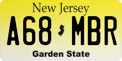 NJ license plate A68MBR